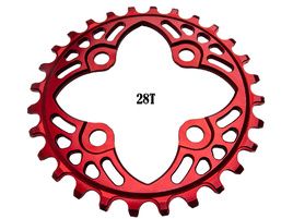 Absolute Black Narrow Wide 64 mm BCD Chainring Red 2022