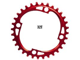 Absolute Black Narrow Wide 104 mm BCD Chainring Red 2022
