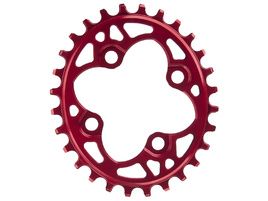 Absolute Black Oval Narrow Wide 64 mm BCD Chainring Red 2022