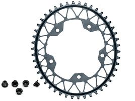 Absolute Black Gravel Oval Chainring for 110 mm 5 holes Grey 2022