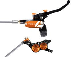 Hope Tech 4 V4 Rear disc Brake Black / Orange - Braided Hose 2024