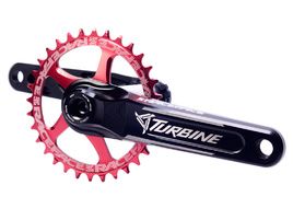 Race Face Turbine CInch Crank Arms with Direct Mount Chainring Red
