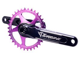 Race Face Turbine CInch Crank Arms with Direct Mount Chainring Purple