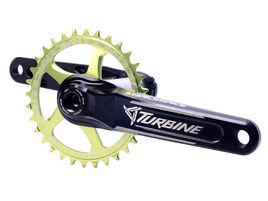 Race Face Turbine CInch Crank Arms with Direct Mount Chainring Green