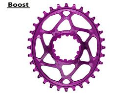 Absolute Black Oval Direct Mount Chainring for Sram Boost Purple 2023