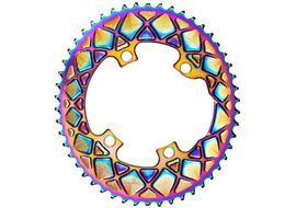 Absolute Black Premium Road Oval 110/4 Chainring M9100/8000 (Asymetrical) - PVD Rainbow 2022