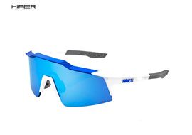100% Speedcraft SL Matte White Metallic Blue - Hiper Blue Mirror