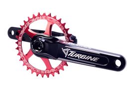 Race Face Turbine CInch Crank Arms with Direct Mount Chainring Red