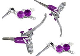 Hope Tech 4 V4 Disc Brake Set Silver / Purple - Braided Hose 2024